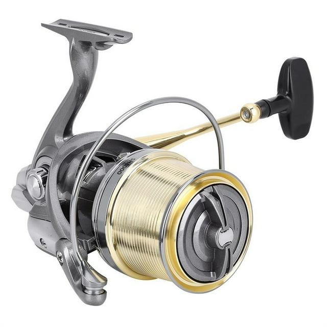 Moulinet de Pêche Léger, Moulinet à Lancer Long, Double Usage, Force de Freinage 20KG, Cadre Squelet en Aluminium Rigide