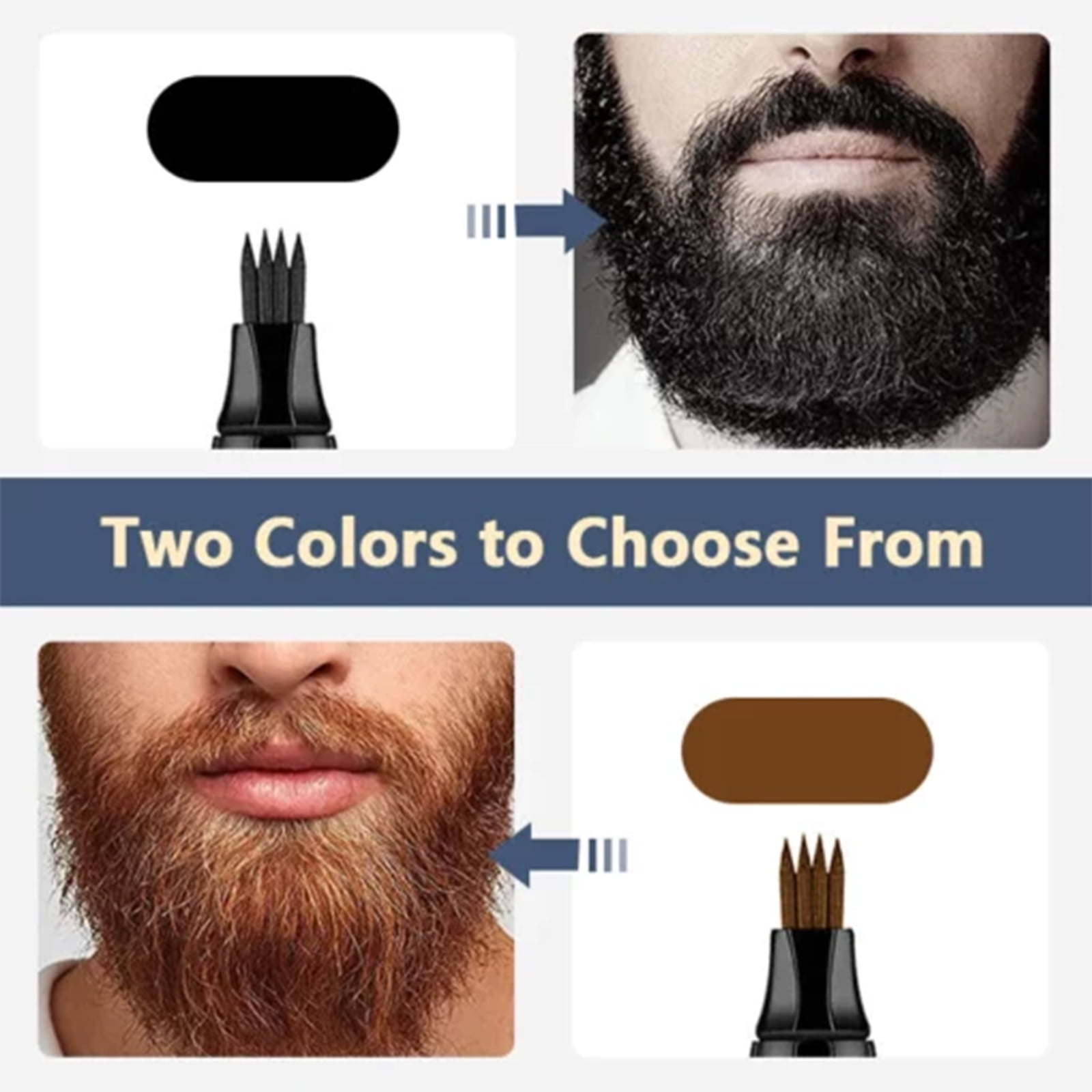Alvantor Beard Pen Filler for Men, Waterproof & Sweat Proof, Long Lasting, Dark Brown