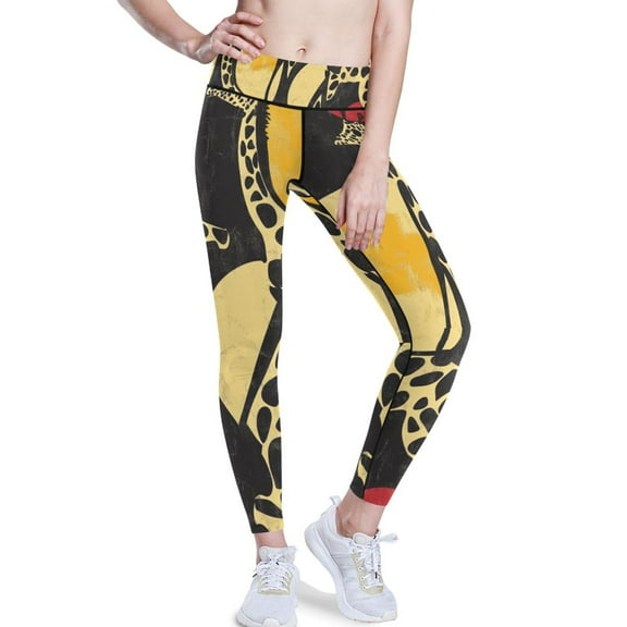 Ckdifva Giraffe Graffiti Yoga Pants with Pockets for Women Workout Athletic Yoga Leggings