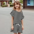 thumbnail image 5 of Abcomgle Girls Short Sets 4-16 Girls 2 Piece Outfits Plaid Ruffle Sleeve Shirts and Elastic Waist Shorts Cute Preppy Girls Summer Outfits 6-7 Years,Dark Gray, 5 of 5