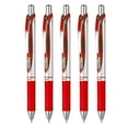 thumbnail image 4 of Pentel Energel BL77 Stylo à Bille Roulante à Encre Gel Rétractable - 0,7 mm - 54 % Recyclé - Rouge Lot de 5 dans Emballage pour Oreiller, 4 of 5