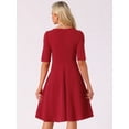 thumbnail image 3 of DARING DIVA Elegant A-Line Work Casual Midi Dress S Red, 3 of 6