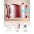 thumbnail image 2 of Red White Ombre Pillow Cases Queen Size Set of 2, Smooth Satin Pillowcase for Hair and Skin, Farmhouse Chic Minimalist Gradient Art Decorative Cooling Bed Pillow Covers with Zipper, 20x30 Inches, 2 of 5