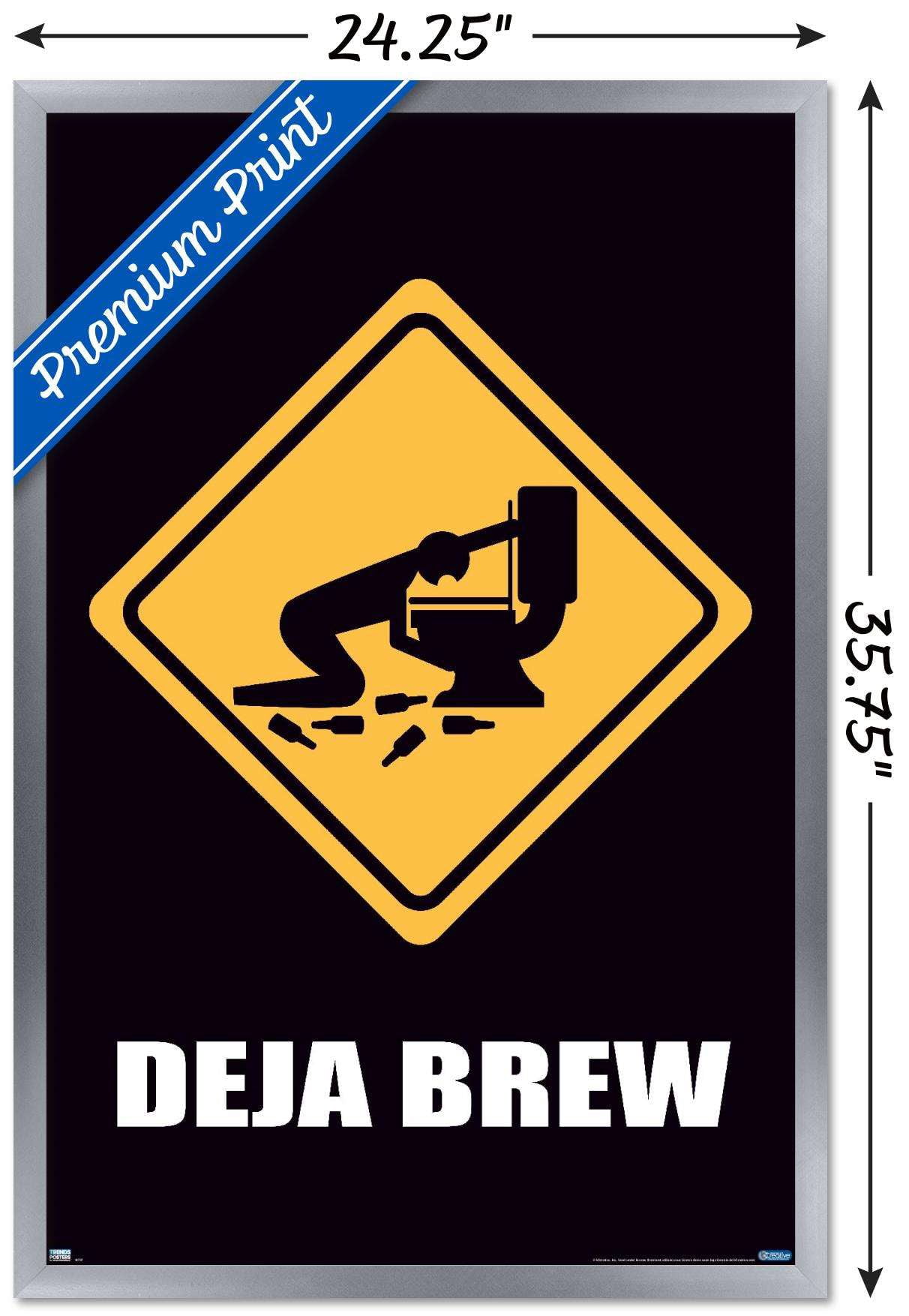 Deja Brew Wall Poster, 22.375" x 34", Framed