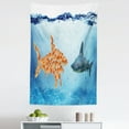 thumbnail image 1 of Goldfish Tapestry, Goldfishes Teaming up Against a Shark Underwater Unity is Strength Concept Art, Fabric Wall Hanging Decor for Bedroom Living Room Dorm, 5 Sizes, Multicolor, by Ambesonne, 1 of 1
