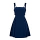 thumbnail image 4 of Vestido elegante de color liso para mujer: escote en V profundo, mangas con volantes, lazo en la espalda, vestido informal de fiesta para ocasiones veraniegas., 4 of 8