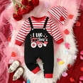 thumbnail image 2 of Taybagh My First Valentines Baby Boy Outfit Cute Valentine Tractor Print Button Jumpsuit with Hat Toddler Boys Clothes Sets, 2 of 9