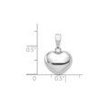 thumbnail image 2 of Gem & Harmony 14K White Gold Small Puffed Heart Pendant Necklace with Chain for Women, 2 of 5