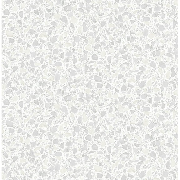 Fine Decor Aldrich White Terrazzo Wallpaper, 20.5-in by 33-ft, 56.4 sq. ft