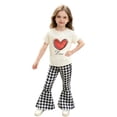thumbnail image 2 of Amidoa Girls Summer 2 Piece Outfits Floral Cotton Short Sleeve and Casual Shorts Kids Clothing Set Black Size 5T Black Size 5T, 2 of 5