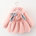 Baby Girl Clothes Cute Rabbit Ears Plush Baby Jacket Autumn Winter Warm