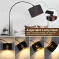 thumbnail image 4 of Dimmable Floor Lamp, Arc Floor Lamp for Living Room, Arched Tall Modern Standing Lamp with Adjustable Star Shade, Black Mid Century Floor Lamp Tall Pole Lamp for Bedrooms,Office, 9W LED Bulb Included, 4 of 14