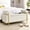 Beige, variant on YWEN Storage Bench for Bedroom, 44" White Storage Ottoman Bench with Armrest, Elegant Linen Upholstered Seating Foot Rest Stool for Living Room, Entryway, Gold Metal Legs, Safety Hinge