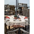 thumbnail image 2 of Outdoor Tablecloths with Umbrella Hole & Zipper, Boho Gnomes Round Tablecloth 54 Inch, Farmhouse Vintage Geometric Mushroom Brown Waterproof Table Cloth, Patio/Pool/Picnic Table Covers, 2 of 8