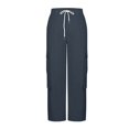 thumbnail image 5 of Ladies High Waist Straight Leg Trousers with Side Pockets Elastic Waist Comfortable Loose Fit for Office and Casual, 5 of 8