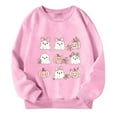 thumbnail image 3 of Girl Long Sleeve Sweatshirt New Children Halloween Sweatshirts Girls Oversized Long Sleeve Pullover Tops Cute Ghost Graphic Crewneck Shirts Pinky 5 Y, 3 of 6