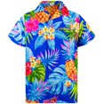 thumbnail image 2 of KING KAMEHA T-Shirts d'Été à Manches Courtes Ananas pour Hommes, Ananas, Bleu, S, 2 of 4