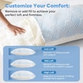 thumbnail image 3 of Cooling Bed Pillows for Sleeping 2 Pack Shredded Memory Foam Pillows Queen Size Set of 2 Adjustable Supportive Pillow for Back Stomach Side Sleepers Washable Removable Cover, 3 of 6
