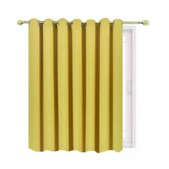 Window Treatment K100 Panel Thermal Insulated Top Grommet Blackout Curtains/Drapes for Bedroom, Living Room, Divider Room, Sliding Door Patio Extra Wide (1 Panel 100" wide X 84" long YELLOW color )