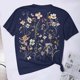 thumbnail image 5 of Tops de Manga Corta de las Mujeres, Cuello Redondo Impreso, Camiseta de Manga Corta para las Mujeres, 5 of 6