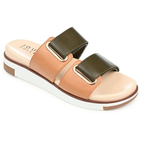 

Journee Collection Womens Ashanti Slip On Slide Multi Strap Sandals