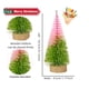 thumbnail image 2 of 4 piezas de miniárboles de Navidad para decorar, pequeños árboles de cepillo de botella con base de madera, árboles de Navidad artificiales para mesa de pueblo, hogar, habitación, fiesta,, 2 of 5