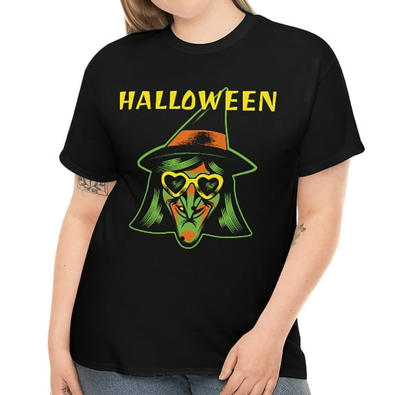 Witch Shirt Halloween Tshirts Women for Plus Size Women Evil Witch Funny Halloween Costumes for Plus Size Women