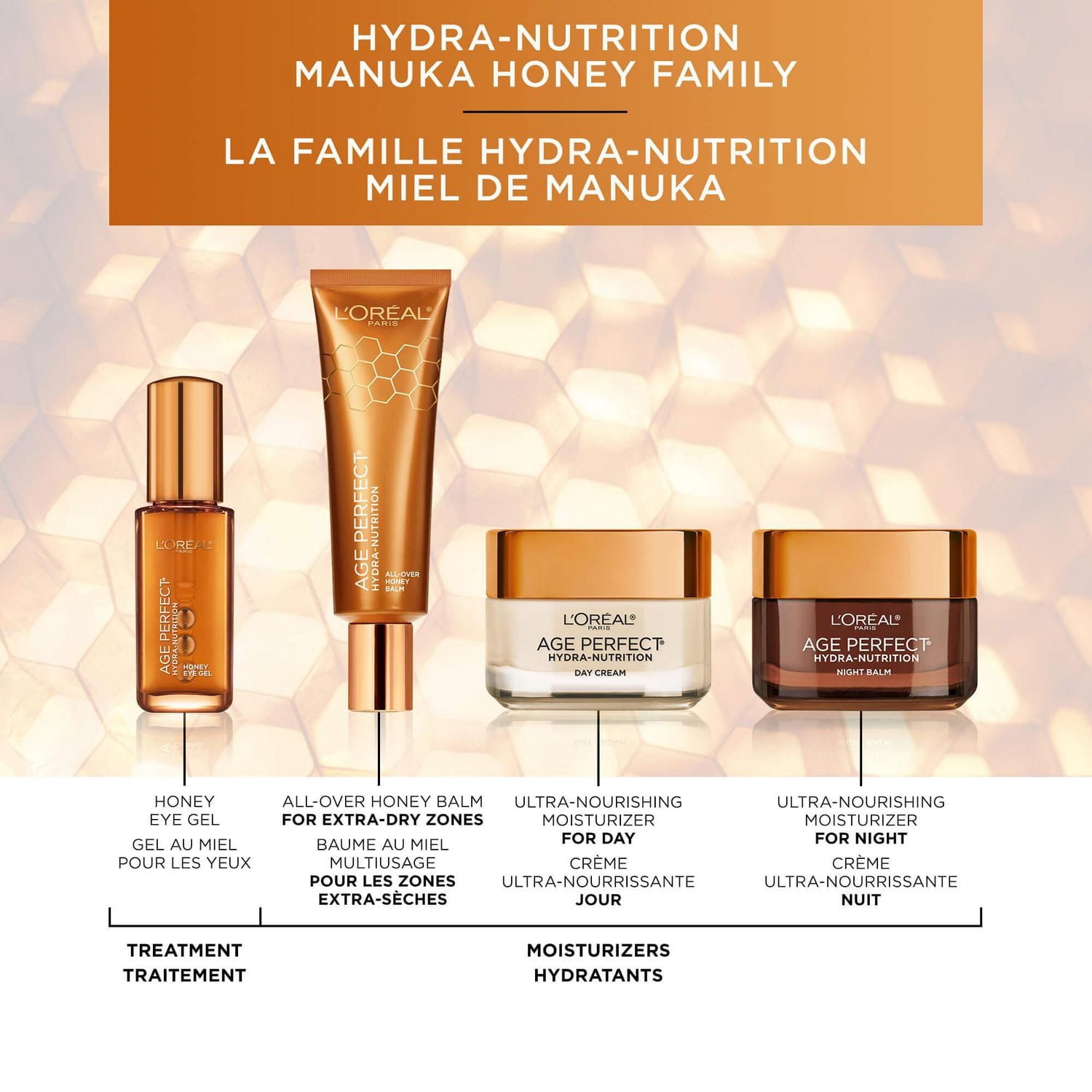 L'Oréal Paris Face Moisturizer Age Perfect Hydra-Nutrition Day Cream Ultra-Nourishing with Manuka Honey + Precious Oils for mature + very Dry Skin