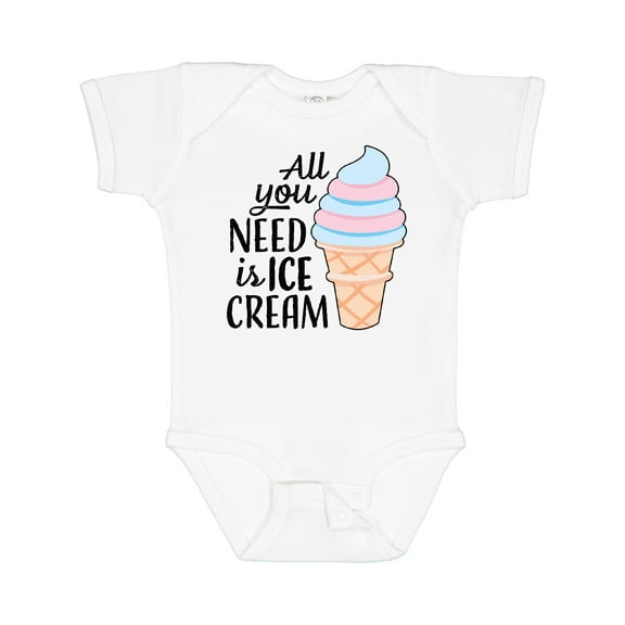 Inktastic All You Need is Ice Cream with Ice Cream Cone Boys or Girls Baby Bodysuit