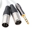 thumbnail image 3 of Cable Adaptador Mono 6.35mm a Dual XLR para para , Convertidor Macho a Macho para Micrófono, Blanco, 150cm Baoblaze cable de audio balanceado, 3 of 6