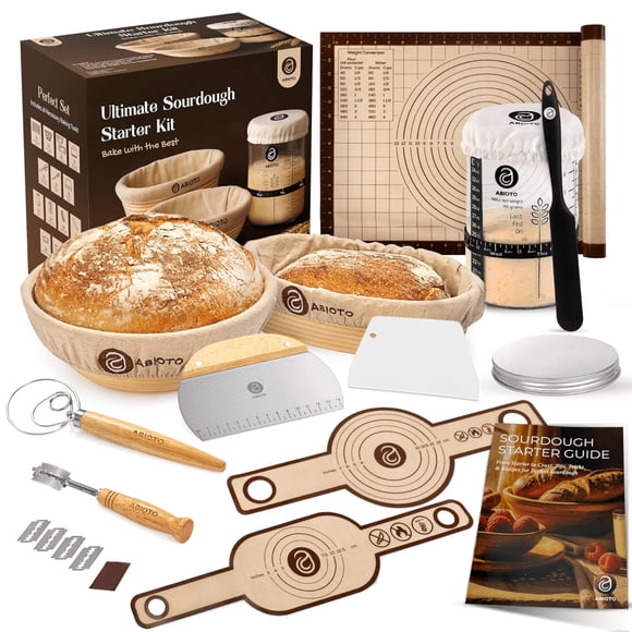 Kit de masa madre ABIOTO con frasco de 25 oz y banneton de 25 cm