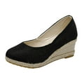 thumbnail image 1 of Espadrilles Compensées en Toile pour Femmes Bout Été à Enfiler Sandales Confortables, 1 of 9