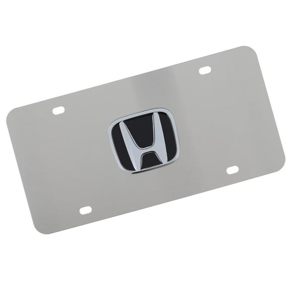 Honda Logo License Plate (Black on Chrome)