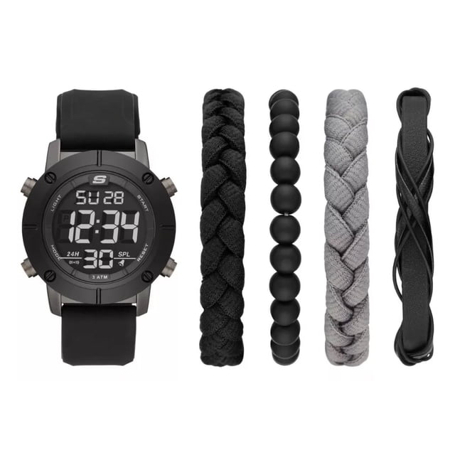 Set Reloj Hombre Skechers Poli N Color de la correa Negro