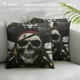 thumbnail image 3 of Shiartex Throw Pillow Cover Cool Pirate Skull Home Decor Pillowcase for Sofa White, 3 of 5