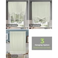 thumbnail image 4 of Sage Green White Striped Tie Up Curtains for Window, Farmhouse Geometric Horizontal Lines Stripes Thermal Insulted Balloon Shade Adjustable Rod Pocket Curtains for Kitchen Bathroom Café 42 x 54, 4 of 7