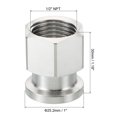 thumbnail image 2 of 1 Inch TC Tri Clamps Adaptor, Tri-Clover Fitting to NPT 1/2" Female Thread Adaptor Hexagonal 304 Stainless Steel, 25.2mm, 2 of 5