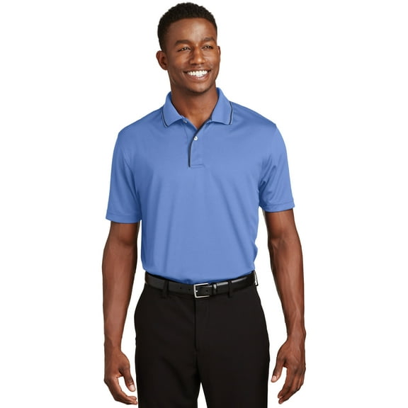SPORT-TEK Men's Dri Mesh Polo with Tipped Collar and Piping 4XL Blueberry/Navy