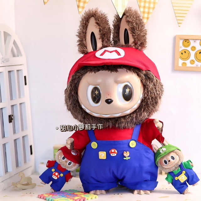 Muñeca de esmalte Labubu de Zimomo de 58 cm, monstruo, ropa de decoración, ropa grande, conjunto de estilo de celebridad, ropa de señorita rica, adorno de regalo