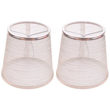 2-Pack Small Black Linen Clip-On Lamp Shade – Barrel Fabric Cover For Table Lamp, Bedside, Wall Lamp, E14 Bulb, 5.1x5.5 Inch