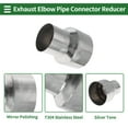 thumbnail image 4 of Rebajas únicas 3.5" OD a 5" OD Doblador de escape mandrel codo reductor concéntrico adaptador de tubo de acero inoxidable T304 6 pulgadas de longitud tono plateado, 4 of 7