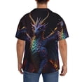thumbnail image 3 of Honeii Rainbow Wings Majestic Dragon for Men's Short-Sleeved Button-Up Collared Shirt Featuring A Pocket, Perfect for Beach Vacations, And Travel Adventures.-X-Large, 3 of 5