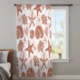 thumbnail image 2 of Burnt Orange Coastal Summer Sheer Curtains 45 Inches Long, Coral Shell Starfish Nautical Light Filering Curtains, Breathable Simi Curtain Privacy Drapes for Kitchen Bathroom Window Treatment, 2 of 6