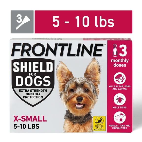 FRONTLINE Shield for Dogs Flea & Tick Treatment, 5-10 lbs, 3 Count