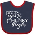 thumbnail image 3 of Inktastic Pretty Eyes and Chunky Thighs Boys or Girls Baby Bib, 3 of 4