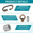 thumbnail image 4 of 1 Pack M10 Lifting Eye Nut Kit, Bolt Screw Ring, 132 lbs Red Bronze, 4 of 7