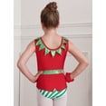 thumbnail image 4 of Zaldita Kids Girls Christmas Elf Cosplay Leotard Costume Sleeveless Bell Decor Dance leotard Jumpsuit Red 6, 4 of 7