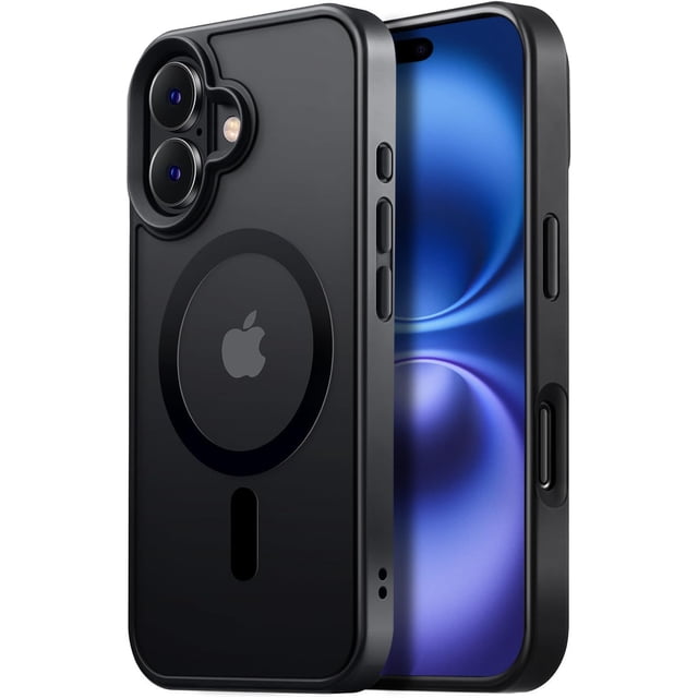 Funda magnética Tigowos para iPhone 16 de 6,1 pulgadas, negra