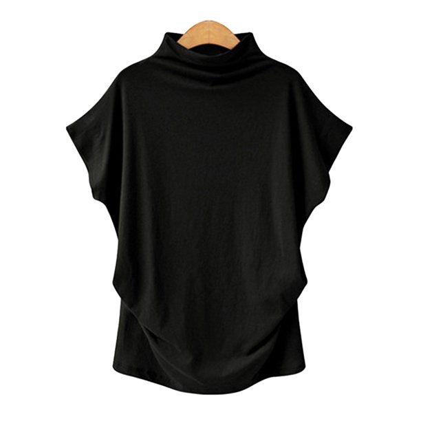 Top elegante de manga corta con cuello simulado para mujer Adepaton BST3007481-4