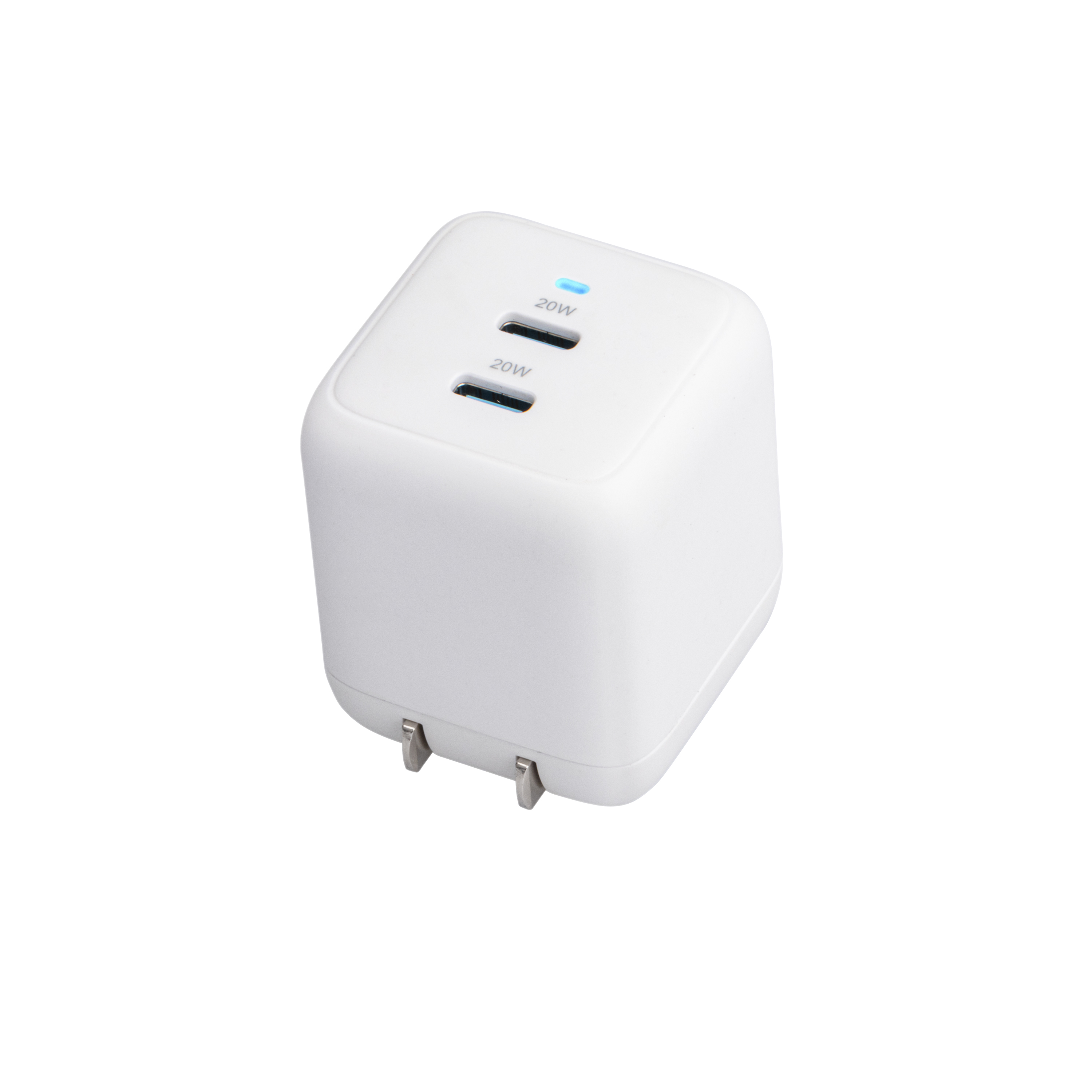 onn 40W Dual USB-C Wall Charger, White photo 2